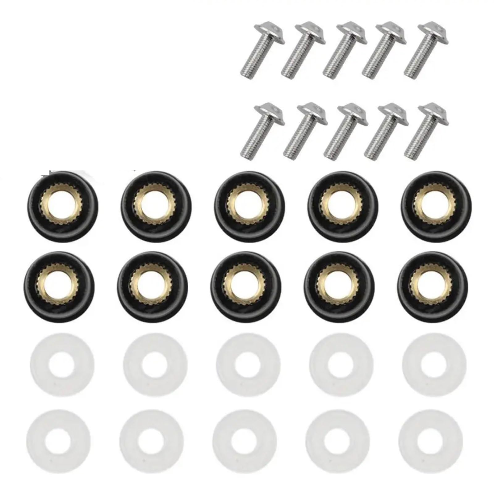 Verkleidungsschrauben 5 Mm Motorrad-Verkleidungsschrauben, Verkleidungsset, Befestigungselemente, Windschutzscheibenschrauben, Ersatzschrauben Und Muttern-Set, 10 Stück Schraubenbefestigungen(Silver) von BBWUQIU