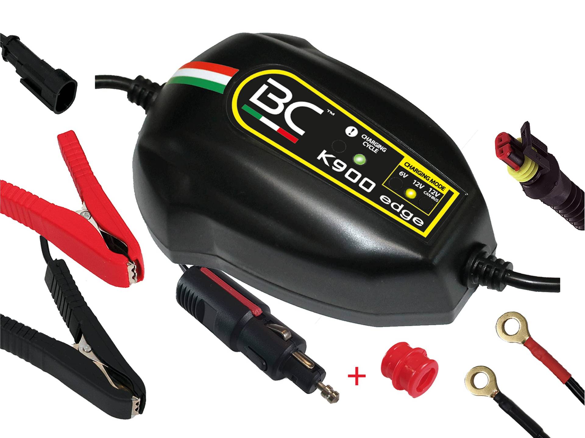 BC Battery 700BCK9EDGE Controller BC K900 EDGE, Intelligentes Batterieladegerät und Erhaltungsladegerät für BMW Motorräder mit CAN-Bus System, und für alle 6V/12V Blei-Säure-Batterien, 1 Amp von BATTERY CONTROLLER