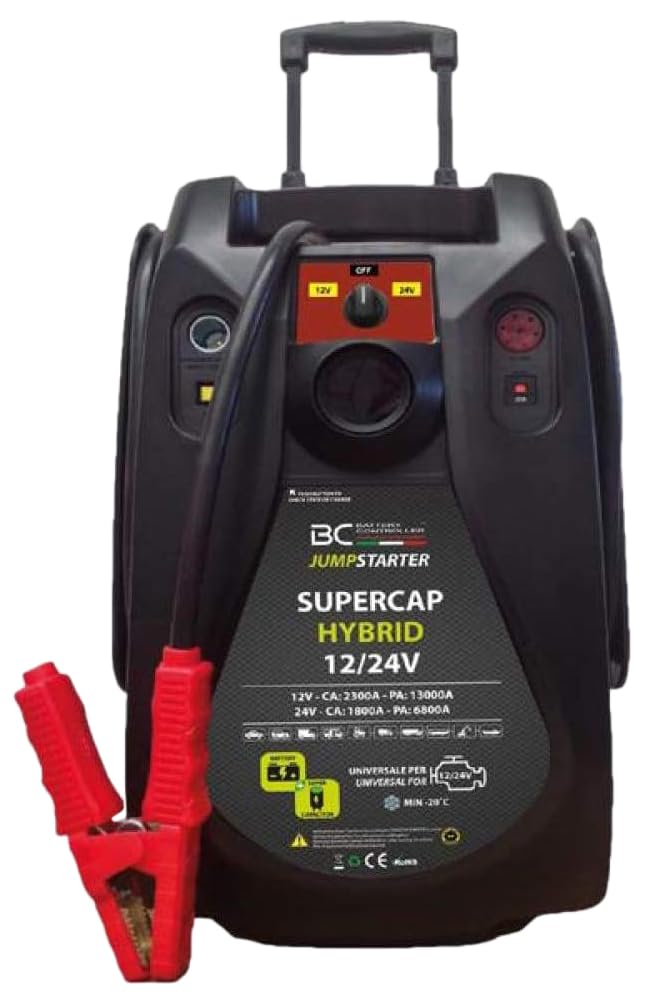 BC Battery Controller BC Jumpstarter Hybrid 12 / 24V 13000A | Professioneller Booster mit Superkondensatoren für Benzin, Diesel, Hybridautos/Vans/Traktoren von BC Battery Controller