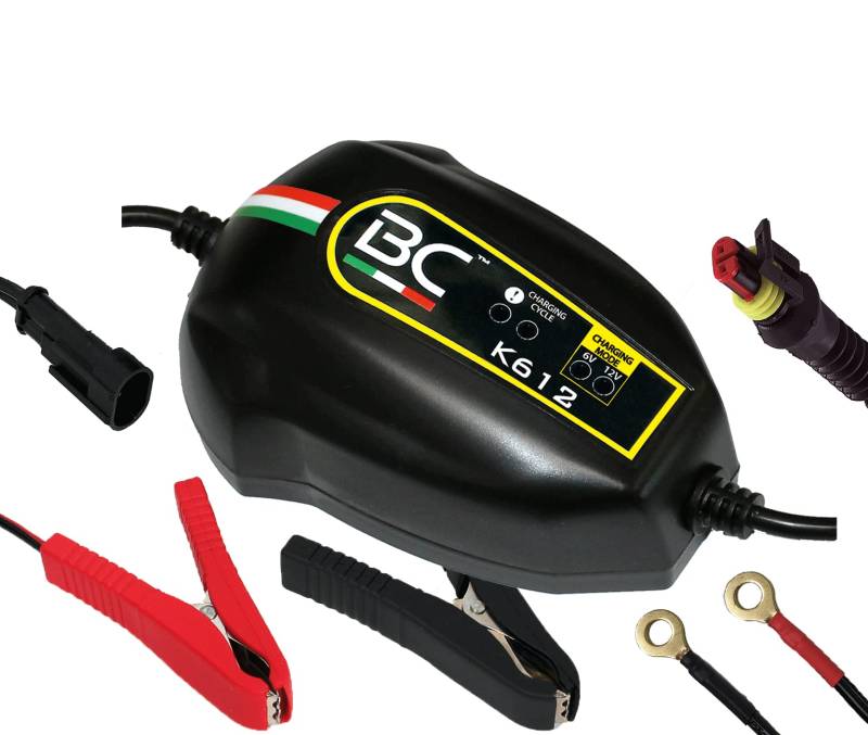 BC Battery Controller BC K612, Intelligentes Batterieladegerät und Erhaltungsladegerät für alle 6V/12V Blei-Säure Autobatterien und Motorradbatterien (auch für historische Fahrzeuge), 1A von BC Battery Controller