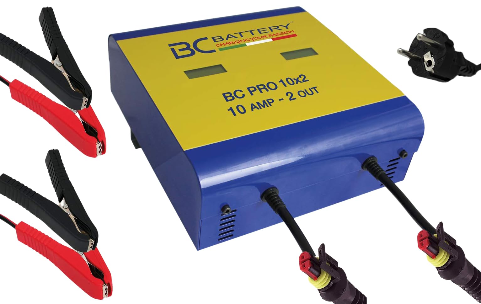 BC PRO 10x2 | Batterieladegerät und Wartungsgerät mit 2 Ausgängen mit 8 automatischen Zyklen für Lithium-, Blei-Säure- und Start & Stop-Batterien bis 200 Ah von BC Battery Controller