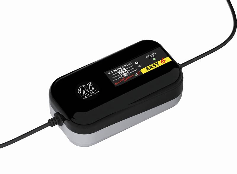 BC EASY 6 - Batterieladegerät/Erhaltungsgerät für Auto- und Motorradbatterien, Black von BC Battery Controller