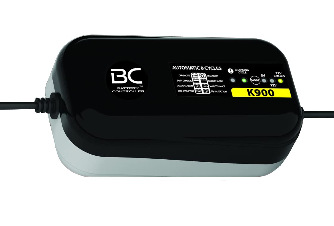 BC K900 - 6/12V 0,9A - Batterie-Ladegerät und Erhaltungsgerät mit 3 Ladeprogramme: 6 Volt/12 Volt/12 Volt CAN-Bus für BMW-Motorräder von BC Battery Controller