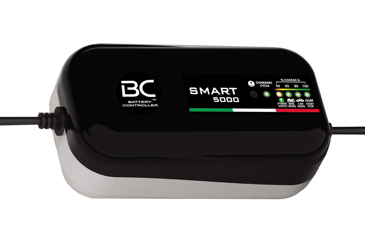 BC SMART 5000 - 12V 1A/5A - Batterieladegerät mit automatischer Temperaturkompensation - 4 Ladeprogramme für Autobatterien, Motorradbatterien, Start-Stopp-Batterien und Stromversorgung von BATTERY CONTROLLER