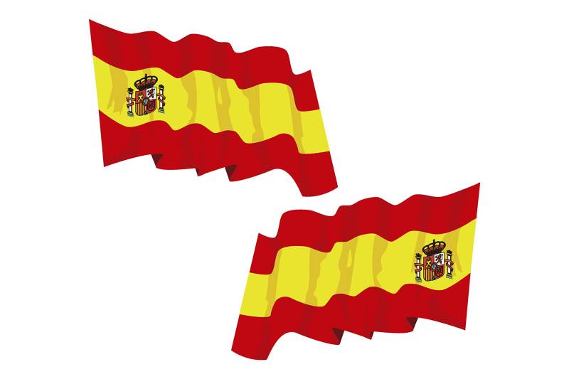 BC CORONA 2 Einheiten. Spanien Flagge Aufkleber 7 x 5 cm (jeder) von BCCORONA