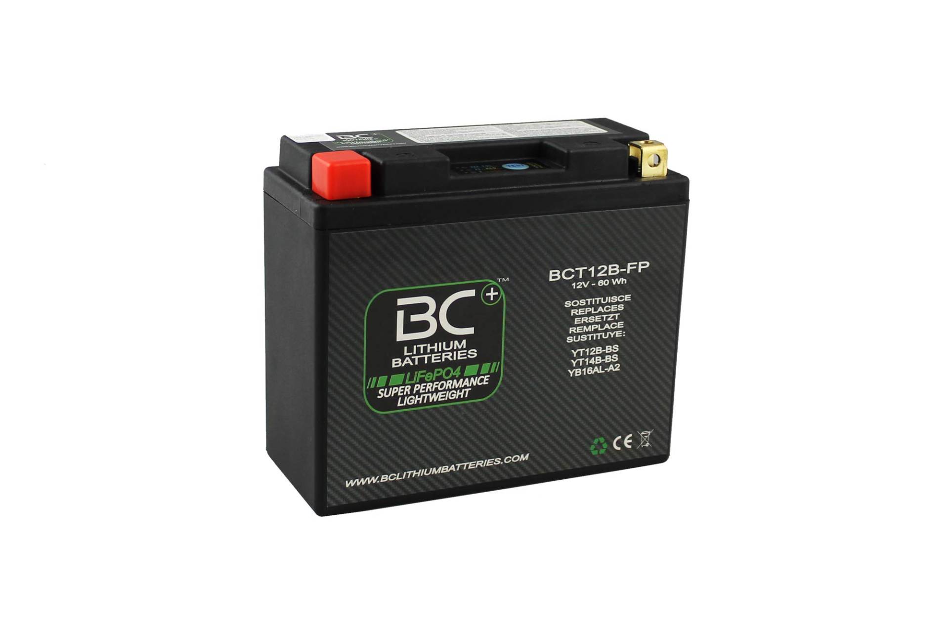 BC Lithiumbatterien BCT12B-FP LiFePO4 Lithium Motorradbatterie von BC Lithium Batteries