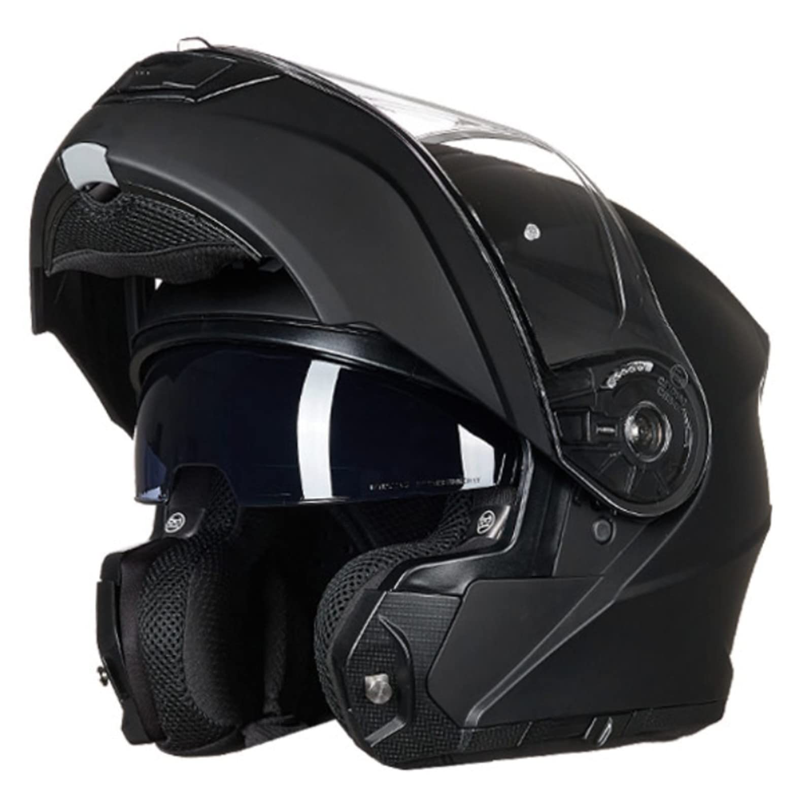 Motorrad Klapphelm, ECE-Geprüfter Modularer Motorrad-Integralhelm, Anti Nebel Motorradhelm Mit Doppeltem Visier Für Erwachsene Männer Frauen, M ~ 4XL Große Größe Helm Matte Black,4XL von BCBKD