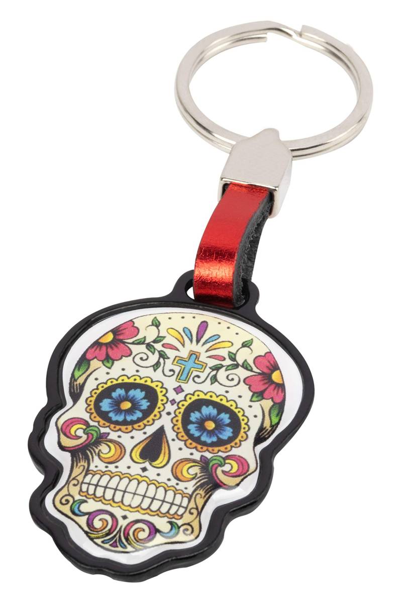 BC CORONA Metallischer Schlüsselanhänger Forme Catrina, Farbe Orange von BCCORONA