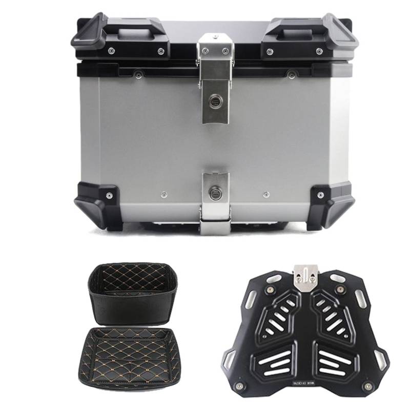 28L 36L 45L 55L 65L 80L 100L Top Box Motorrad Top Case Schloss Lagerung Träger Fall Schwanz Box Schnell-Release System Aluminium(B 100L) von BCJMKDX