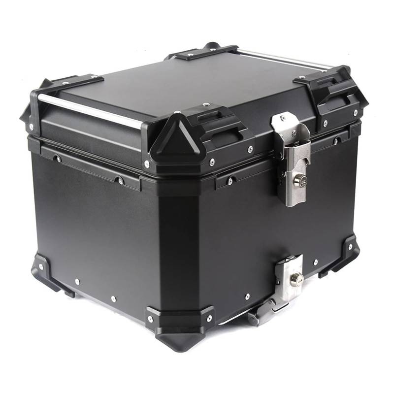 Anti-Kollisions- und Motorrad-Gepäckbox mit großem Fassungsvermögen und Sicherheitsschloss, 45/55/65/80/100 l(Black,100L:L56cm*W50cm*H33cm) von BCJMKDX