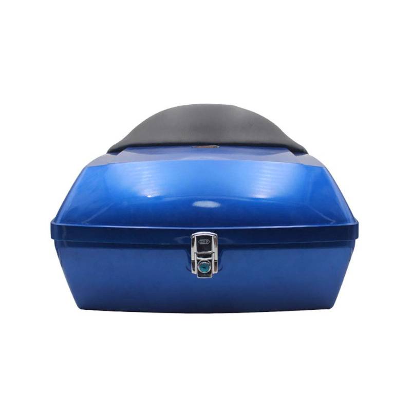 Motorrad-Heckbox – Helm-Aufbewahrungsbox, mit Rückenlehne und Gepäckträger, for Touring Cruiser – langlebige Gepäckbox for Motorräder(Blue,Without Shelf) von BCJMKDX