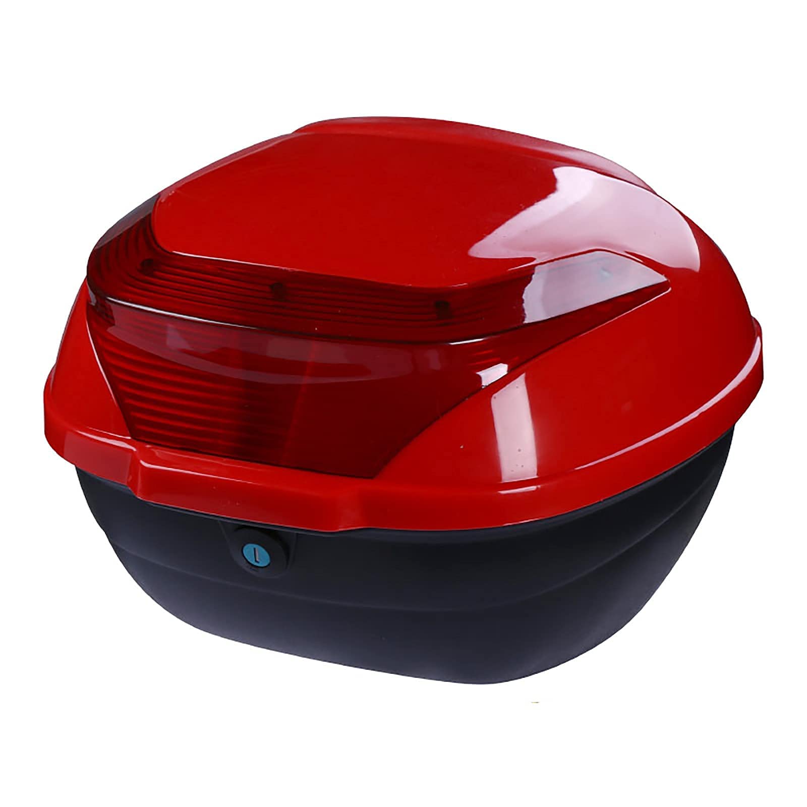 Motorrad-Kofferraum-Topbox – schwarz-weiße Touring-Heckbox, for Roller, Reisen und Pendeln – Motorrad-Aufbewahrungs-Organizer(Red) von BCJMKDX