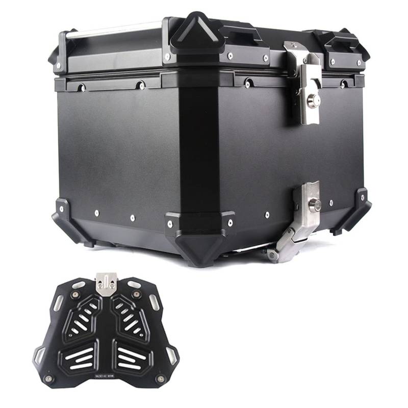 Top Box for Motorrad 28-100L Motorrad Heck Box Aluminium Top Case for Motorrad Moped Zurück Hinten Fall Mit Sicherheit Schloss(A 100L) von BCJMKDX