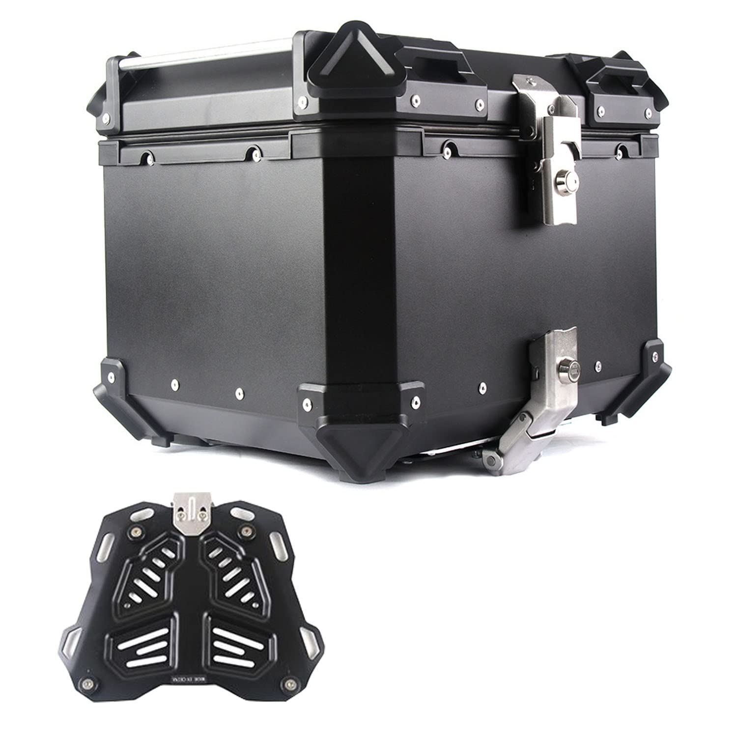 Top Box for Motorrad 28-100L Motorrad Heck Box Aluminium Top Case for Motorrad Moped Zurück Hinten Fall Mit Sicherheit Schloss(A 36L) von BCJMKDX