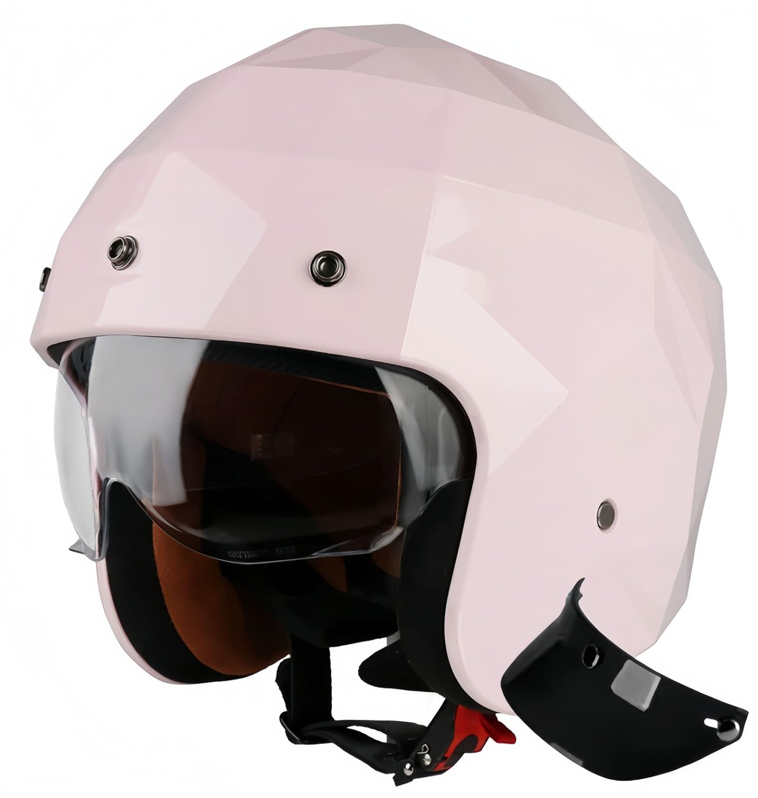 3/4-Motorradhelm, Jethelm, Mopedhelm, ECE-Geprüfter Motorradhelm Mit Sonnenblende, Schnellverschluss G,M55-56CM von BDBRHFG