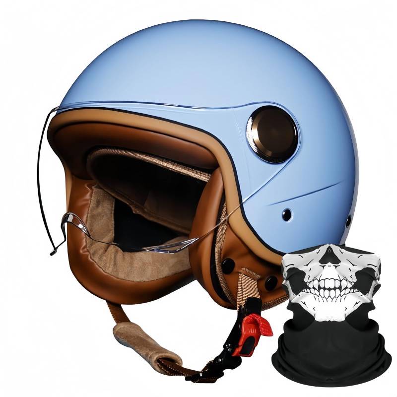 3/4 Offener Motorradhelm Schutzbrille Komfortfutter Ohrenschützer ECE-Zertifizierung Sturzhelm Roller Fahrrad Chopper Helm Erwachsene Männer Frauen B,L60-61CM von BDBRHFG