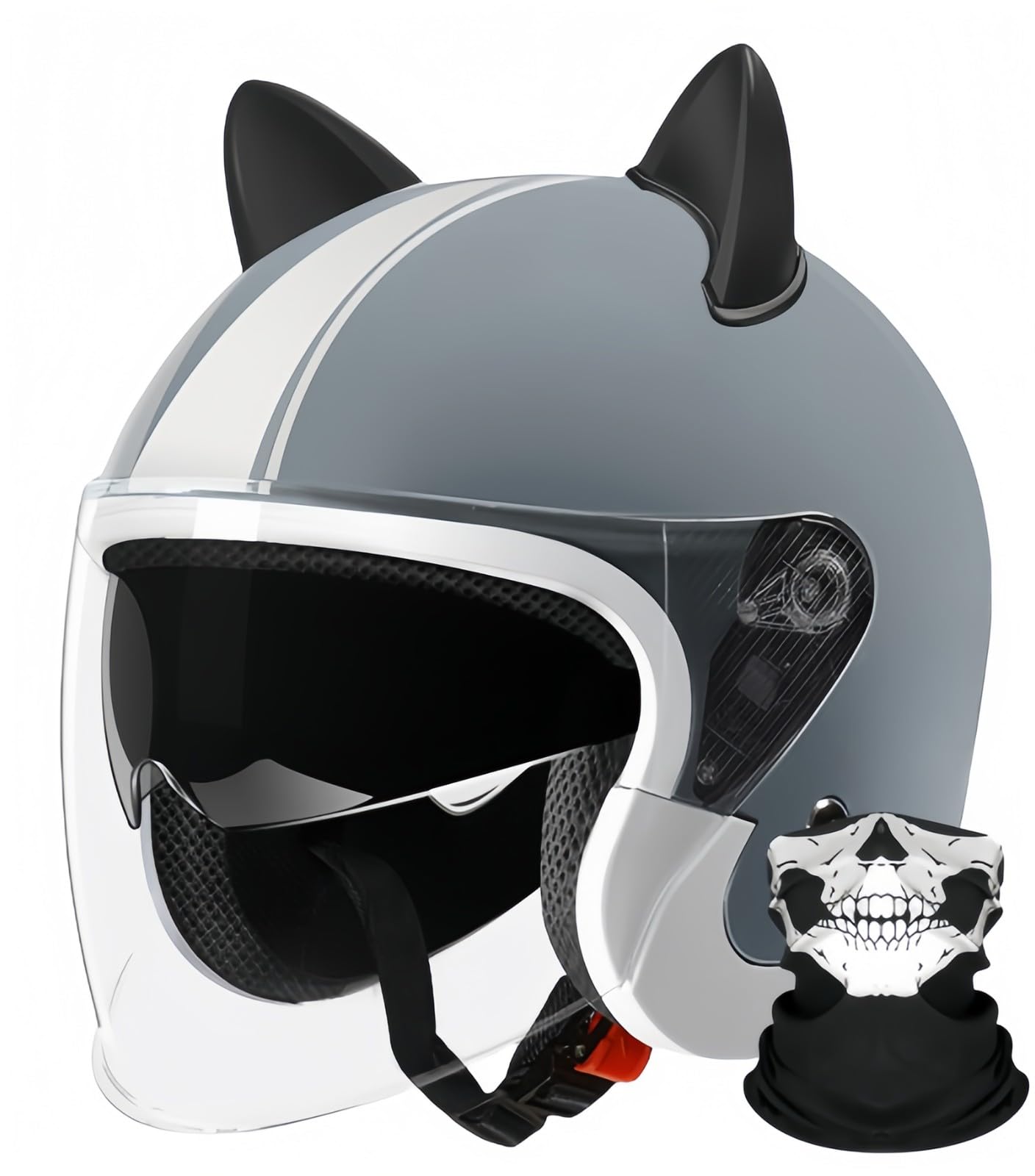 ECE-Zertifizierter Motorradhelm, 3/4 Offener Motorradhelm, Geeignet Für Erwachsene Männer Und Frauen, Universeller, Atmungsaktiver, Leichter Motorradhelm Für Vier Jahreszeiten Mit C,52-64CM von BDBRHFG