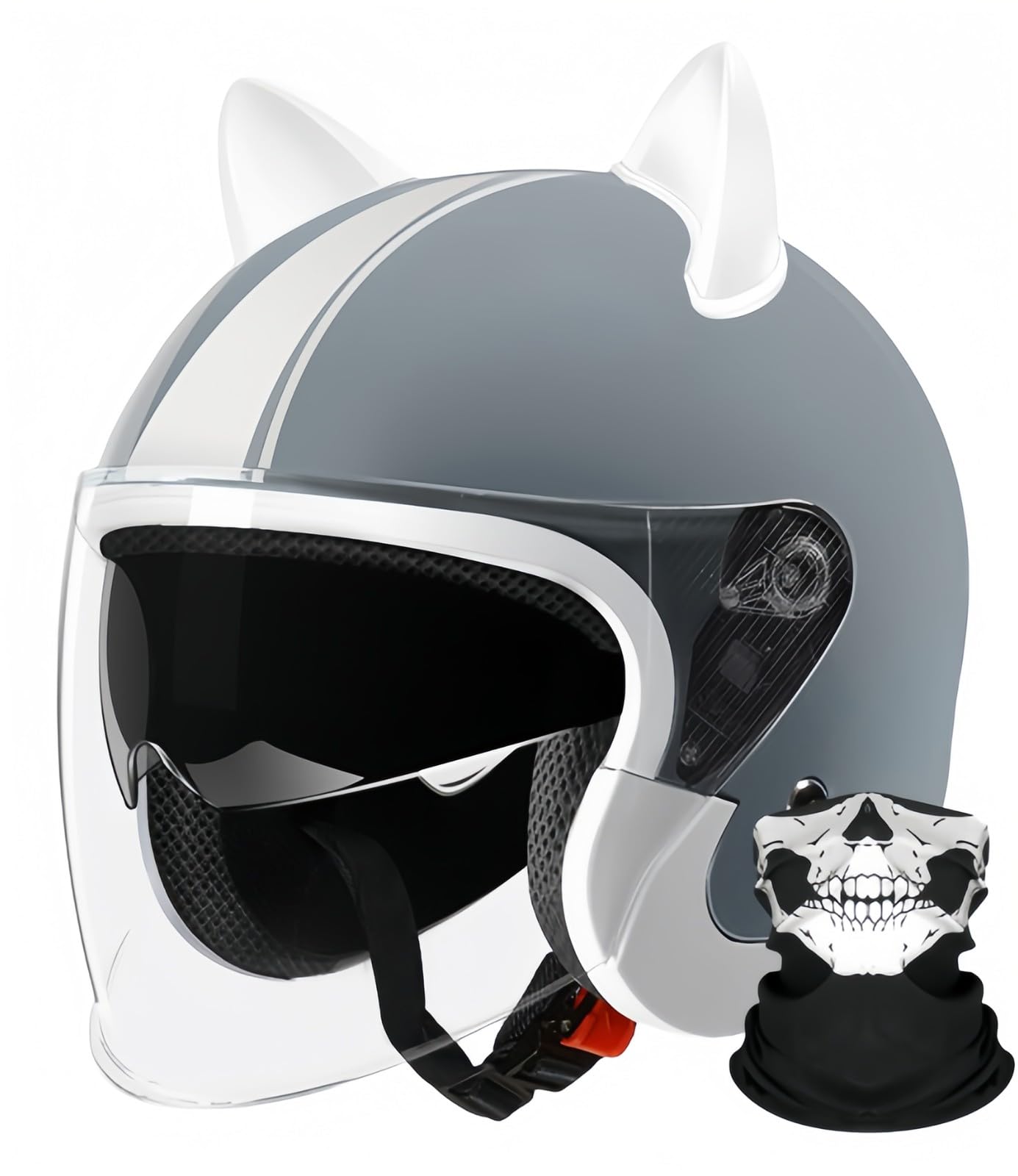 ECE-Zertifizierter Motorradhelm, 3/4 Offener Motorradhelm, Geeignet Für Erwachsene Männer Und Frauen, Universeller, Atmungsaktiver, Leichter Motorradhelm Für Vier Jahreszeiten Mit D,52-64CM von BDBRHFG