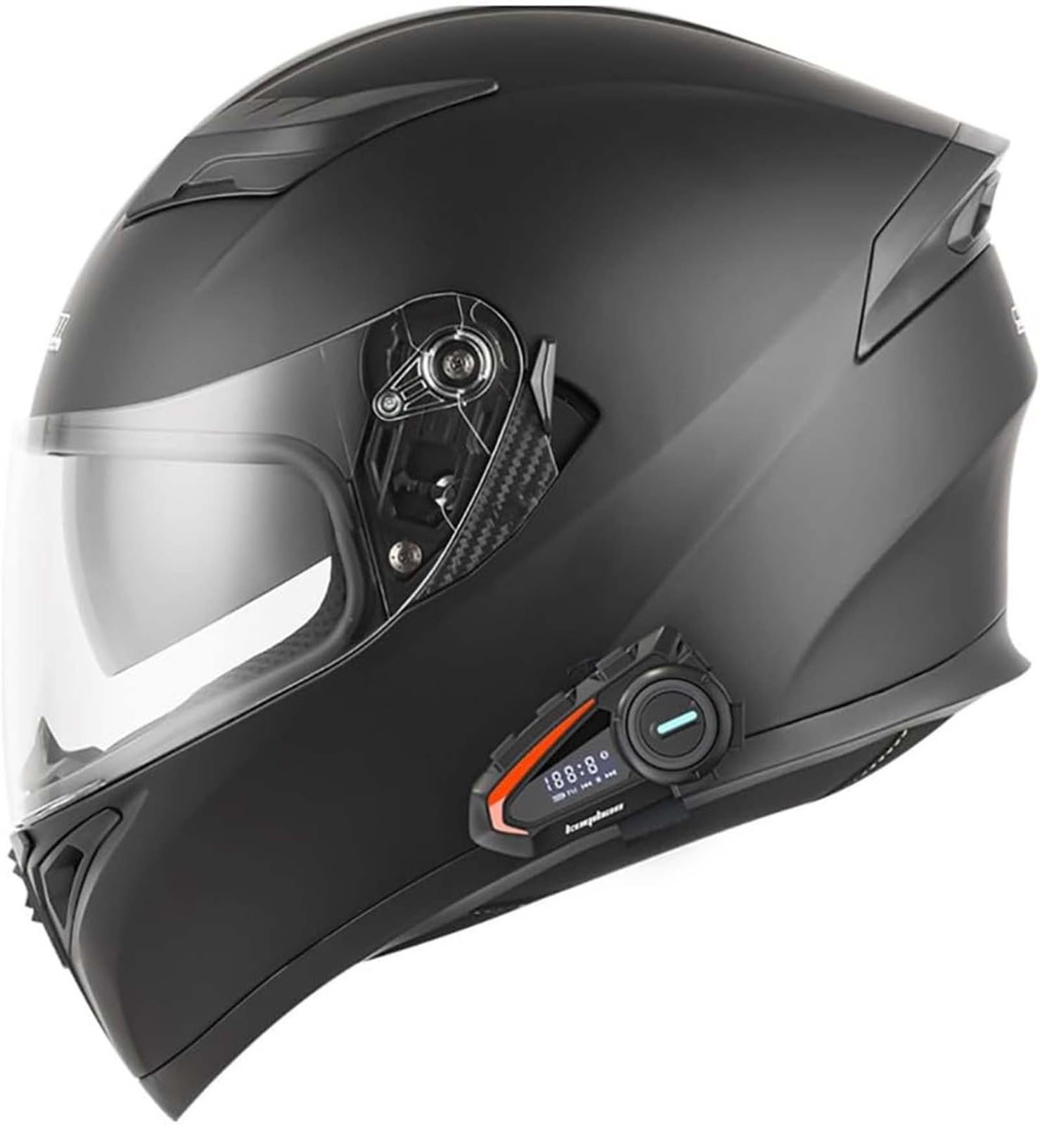 Integralhelm, Motorrad-Bluetooth-Helm ECE-Geprüft, Hochbeständige Schale, Atmungsaktiv Und Bequem Für Erwachsene, Damen Und Herren Mit Doppelvisier L,XL61-62CM von BDBRHFG