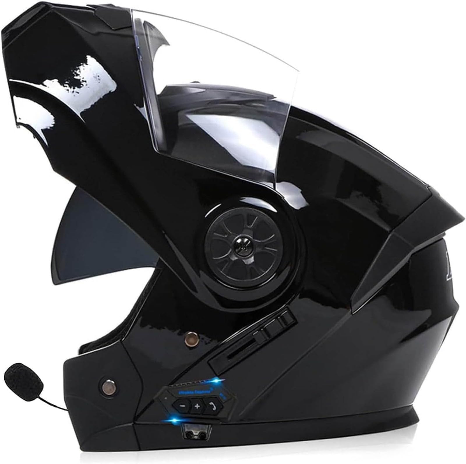 Integrierter Modularer Bluetooth-Motorradhelm Für Damen Und Herren, Integralhelme, Klapphelm Mit Doppelvisier-Motorradhelmen, DOT/ECE-Geprüft E,L 59~60CM von BDBRHFG