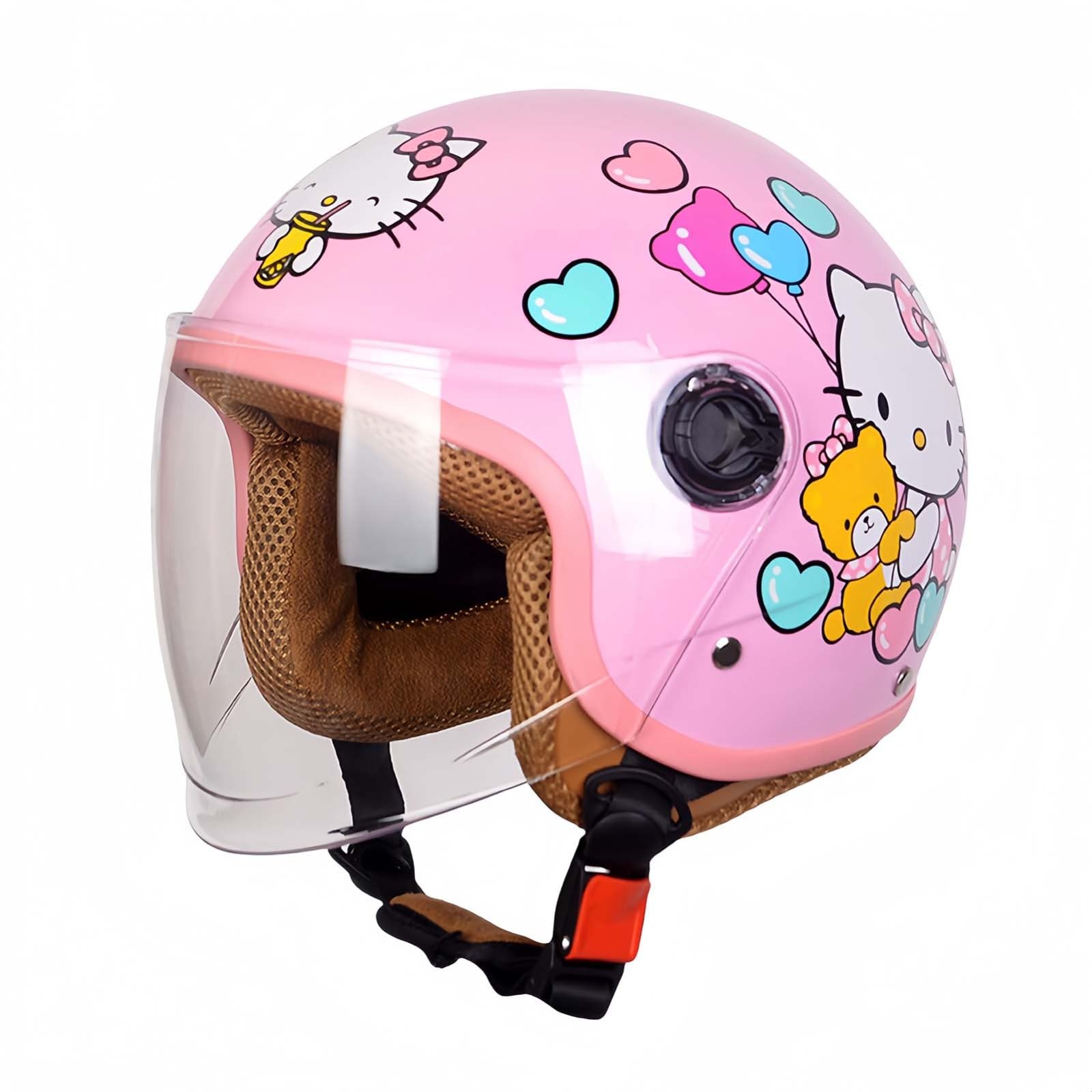 Kinder-Motorrad-Halbhelm Motorradhelm Mit Sonnenblende, ECE-Geprüfter Motorrad-Jethelm, Kinder-Scooter-Halbhelm Für B,48-58CM von BDBRHFG