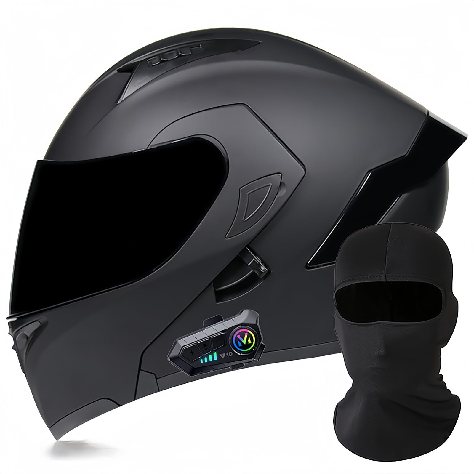 Modularer Motorrad-Bluetooth-Helm, DOT/ECE-Zugelassener, Hochklappbarer, Integrierter Motorradhelm Für Männer Und Frauen Mit Doppelvisier, Integriertem Dual-Lautsprecher 1,L59 ~ 60cm von BDBRHFG