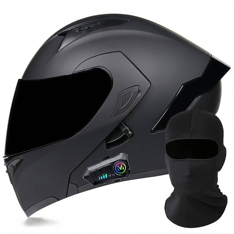 Modularer Motorrad-Bluetooth-Helm, DOT/ECE-Zugelassener, Hochklappbarer, Integrierter Motorradhelm Für Männer Und Frauen Mit Doppelvisier, Integriertem Dual-Lautsprecher 1,XL61 ~ 62cm von BDBRHFG