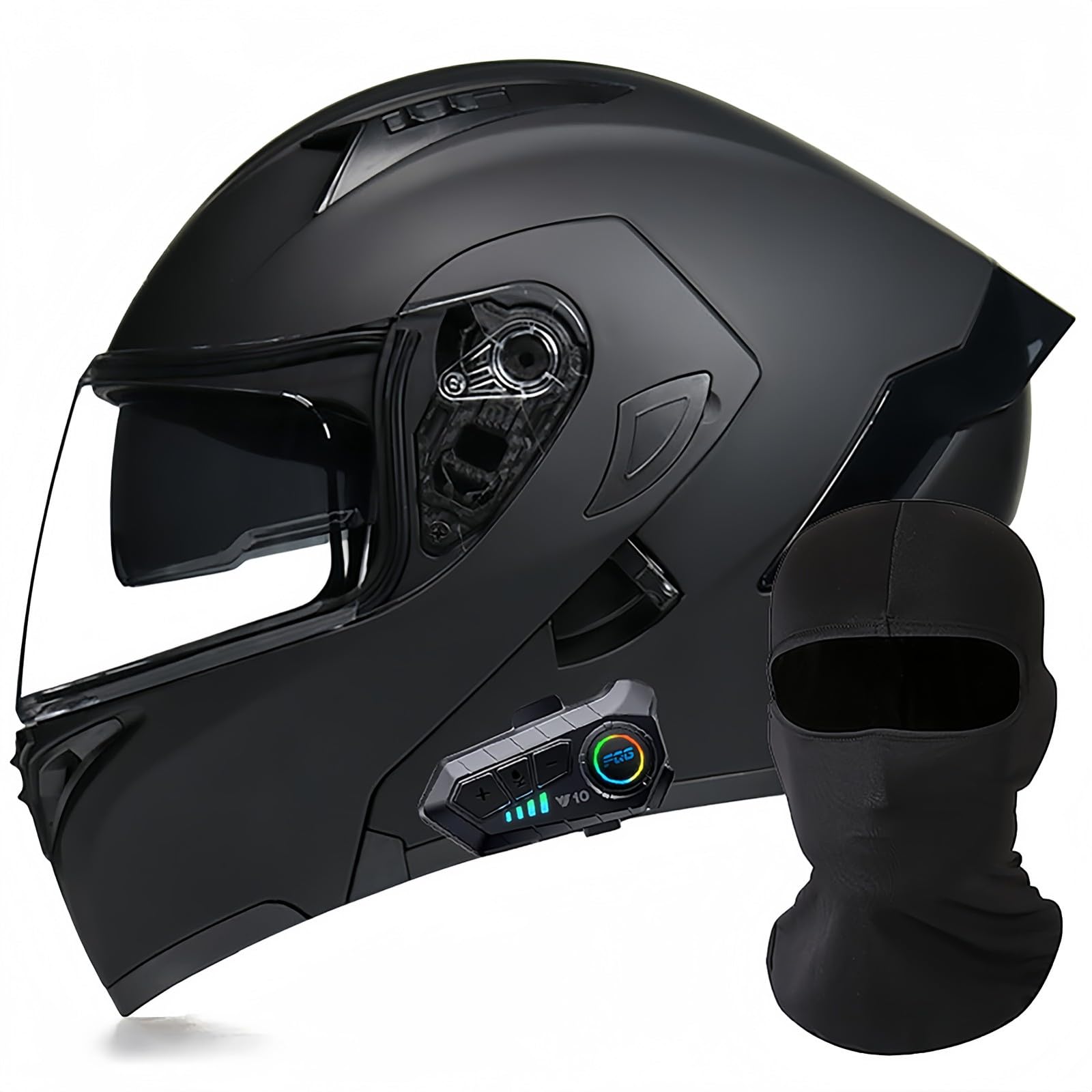 Modularer Motorrad-Bluetooth-Helm, DOT/ECE-Zugelassener, Hochklappbarer, Integrierter Motorradhelm Für Männer Und Frauen Mit Doppelvisier, Integriertem Dual-Lautsprecher 2,M57 ~ 58cm von BDBRHFG