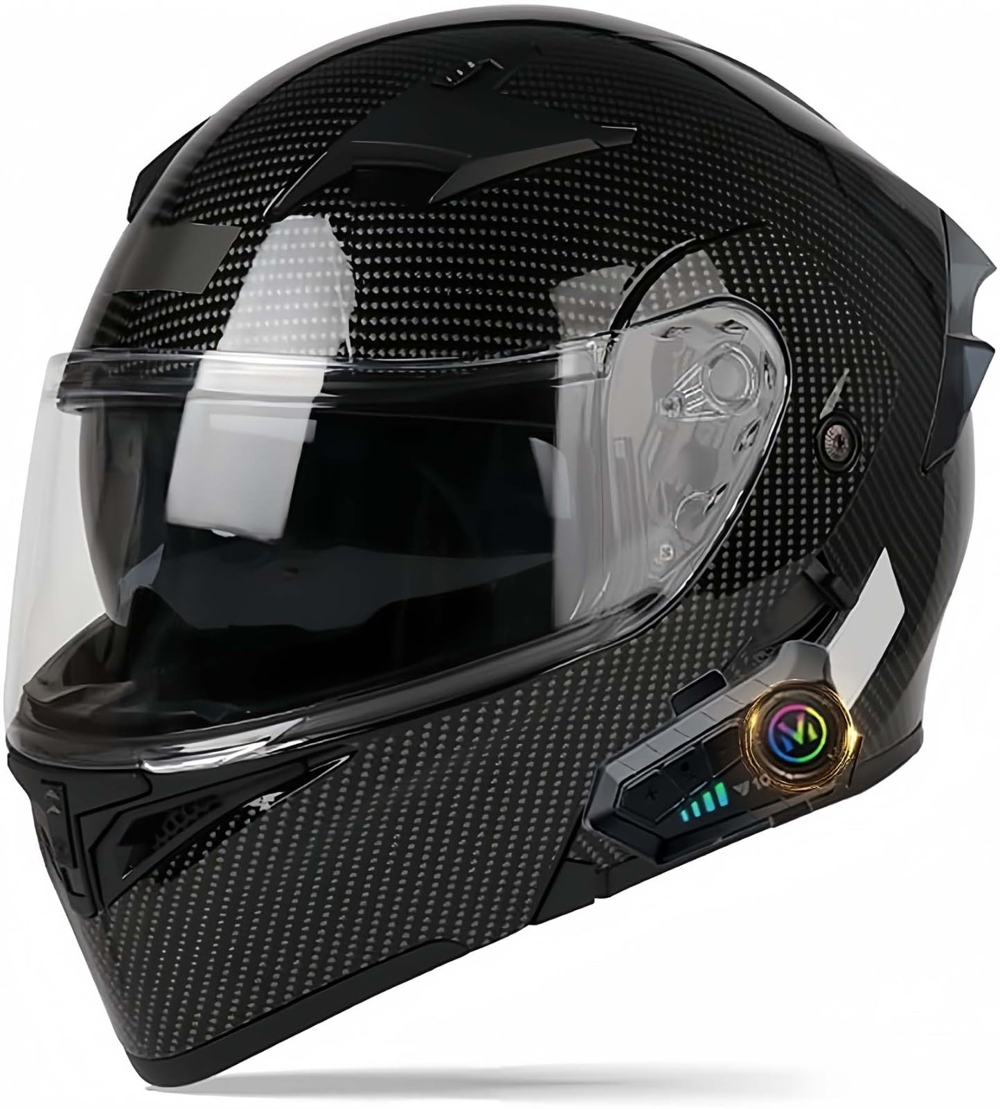 Modularer Motorrad-Bluetooth-Helm, DOT/ECE-Zugelassener Helm, Doppel-Integralvisierhelme Für Männer Und Frauen, Motorrad-Rollerhelm Für Erwachsene Mit Integriertem Lautsprecher D,M57-58cm von BDBRHFG