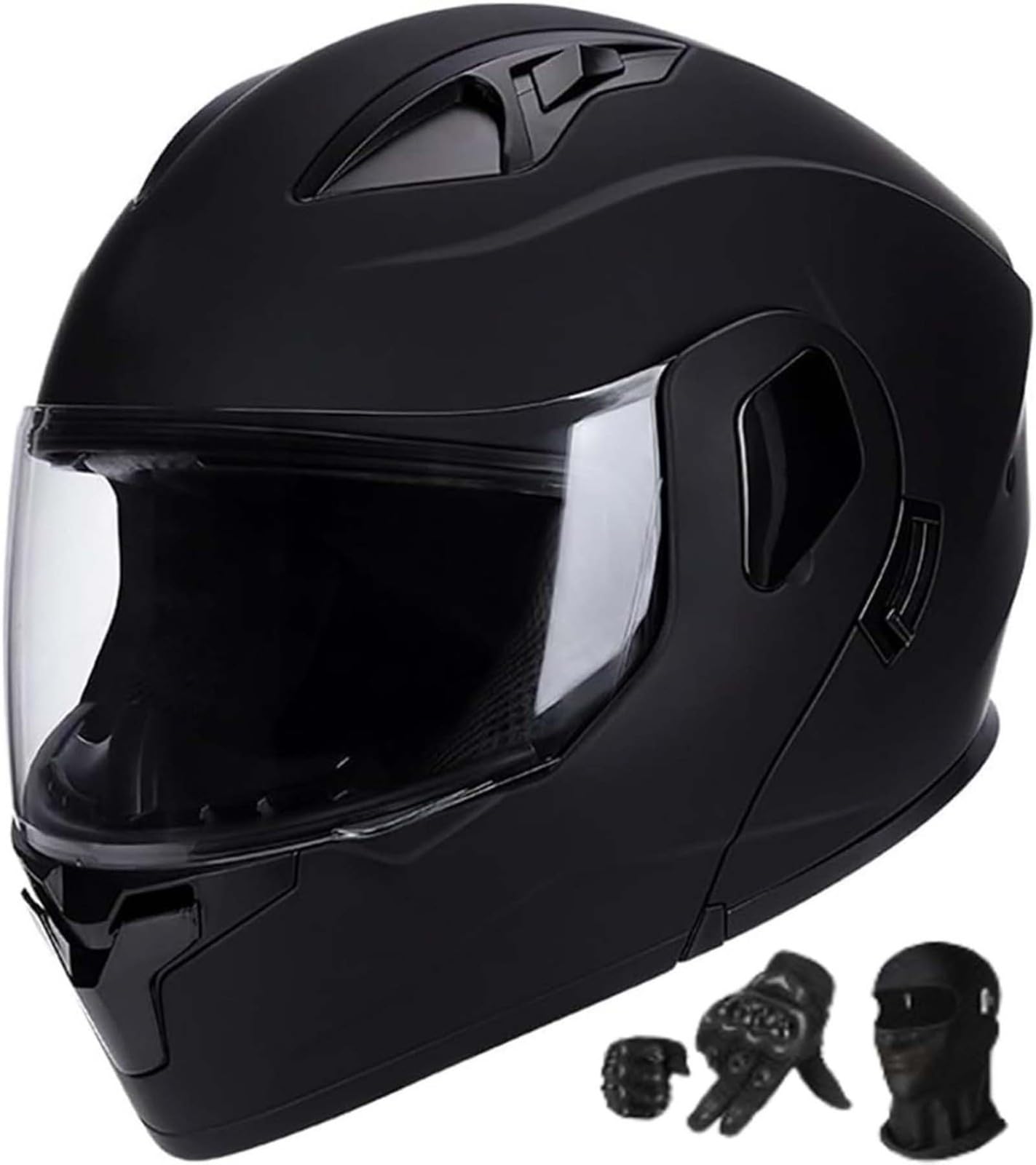 Modularer Motorradhelm, ECE-Geprüfter Integralhelm Mit Klappvisier, Integralhelm Für Motorräder Mit Herren D,M57-58CM von BDBRHFG