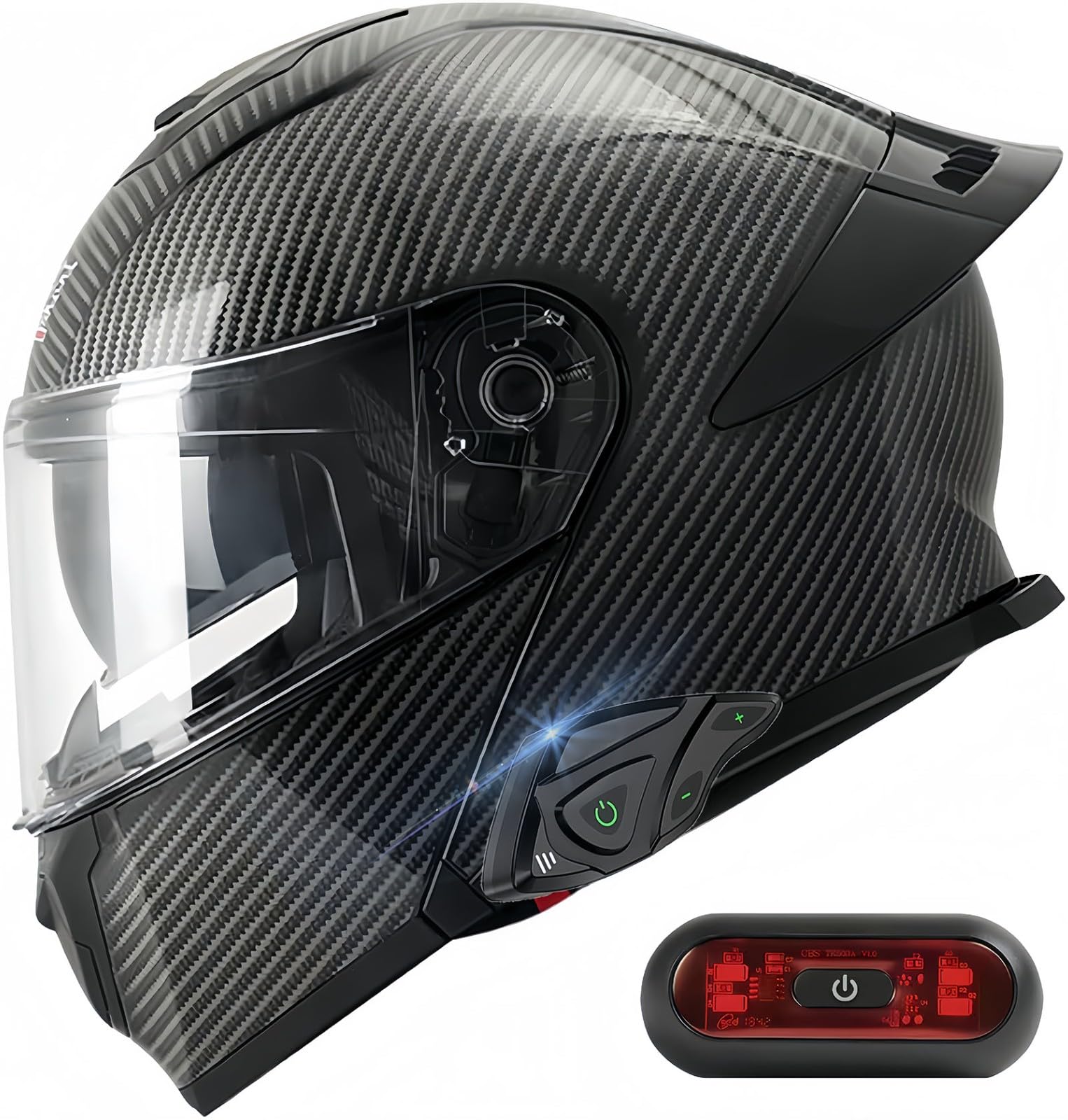 Modularhelm Bluetooth Motorrad Klapphelme Vorne ECE-Zertifizierter Helm Mit Doppelhelm-Lichtvisier, Herausnehmbares Futter Für Erwachsene Männer Frauen D,M57-58CM von BDBRHFG