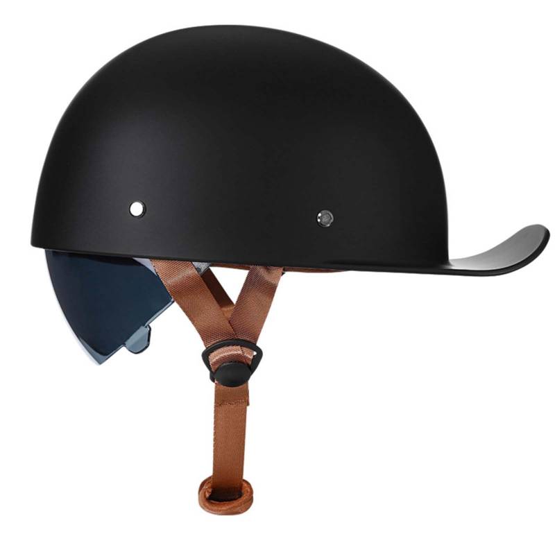 Motorrad-Helm Mit Offenem Gesicht, ECE-Zugelassener Halbhelm Im Deutschen Stil, Motorrad-Cruiser-Roller-Helm, Cooler Helm Für Männer Und Frauen B,M55-56CM von BDBRHFG