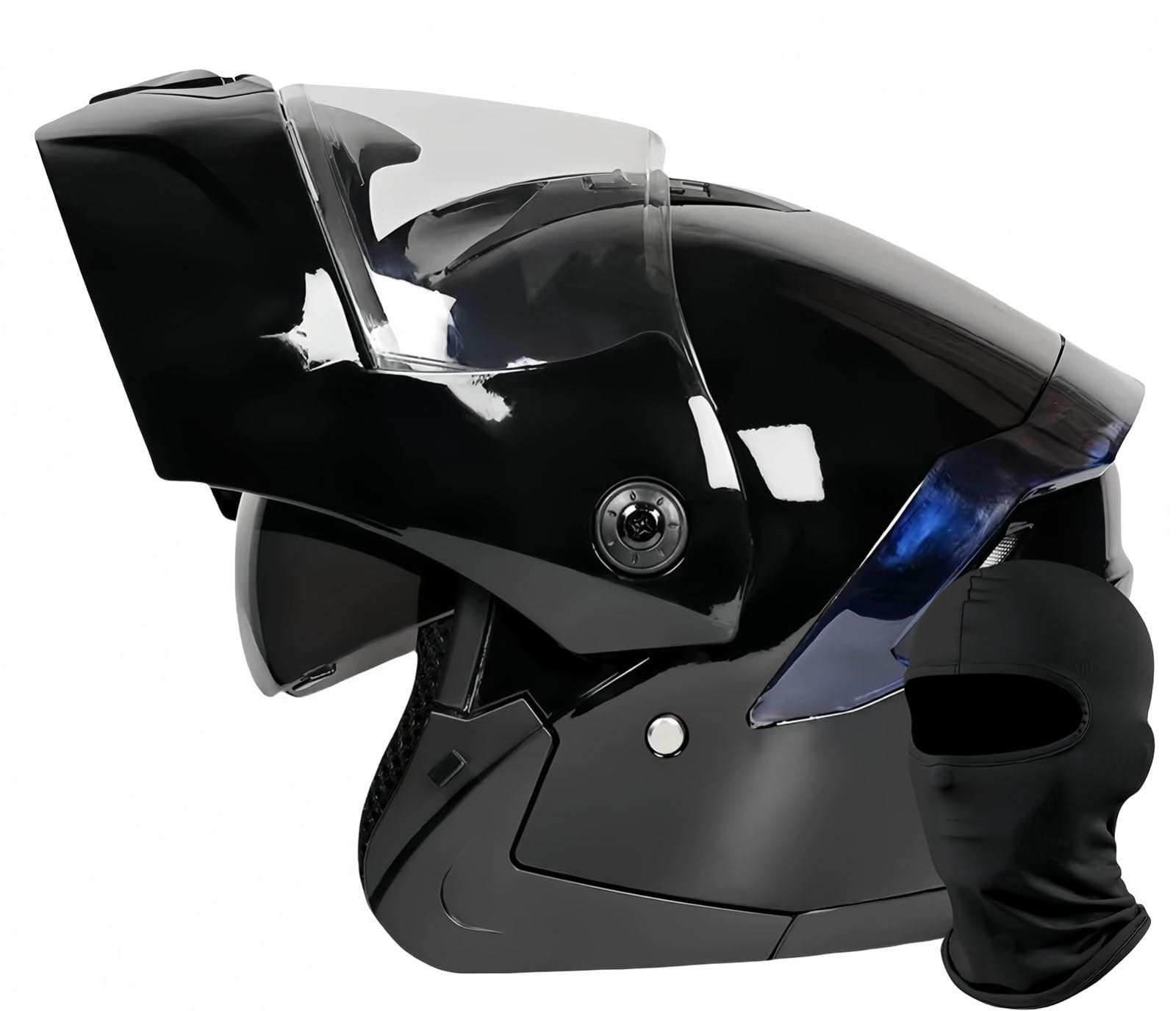 Motorradhelm, ECE-Geprüfter Modularer Integralhelm Mit Doppelvisier, Verstärkter ABS-Schale, Komfortfutter, Ganzjahresgebrauch Für Erwachsene, Männer Und Frauen B,54-60CM von BDBRHFG