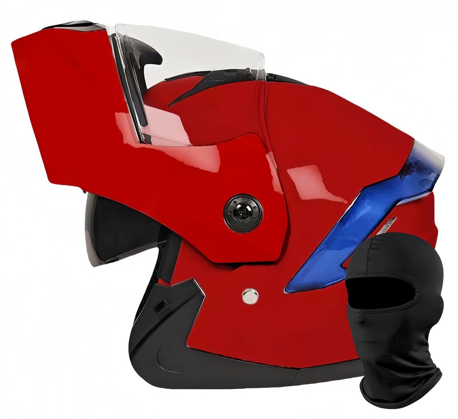 Motorradhelm, ECE-Geprüfter Modularer Integralhelm Mit Doppelvisier, Verstärkter ABS-Schale, Komfortfutter, Ganzjahresgebrauch Für Erwachsene, Männer Und Frauen C,54-60CM von BDBRHFG