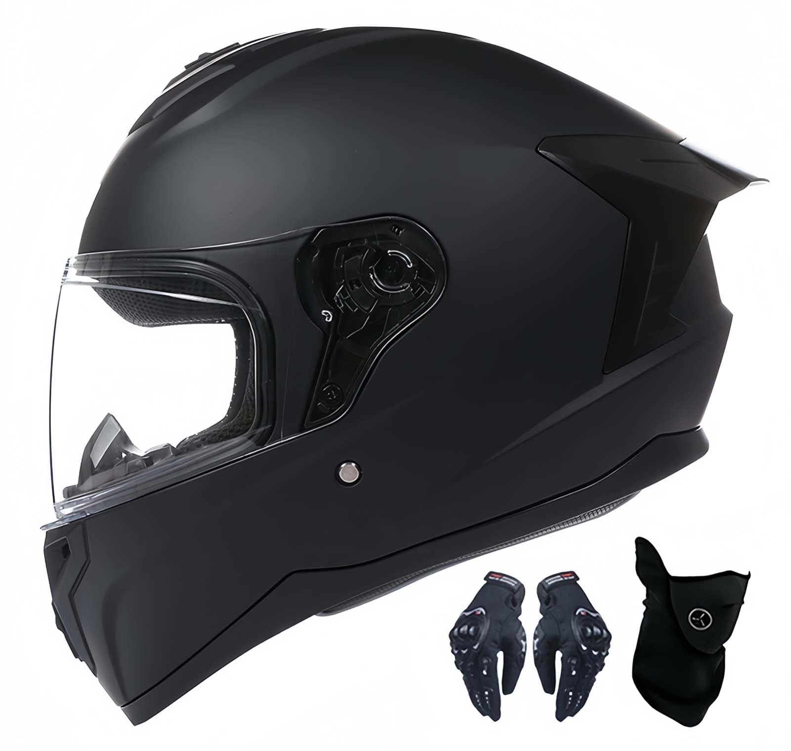 Motorradhelm, ECE-Zertifizierter Integralhelm Mit Sonnenblende, Rollerhelm, Mopedhelm, Modularer Integralhelm Für Damen Und Herren B,L58-59CM von BDBRHFG