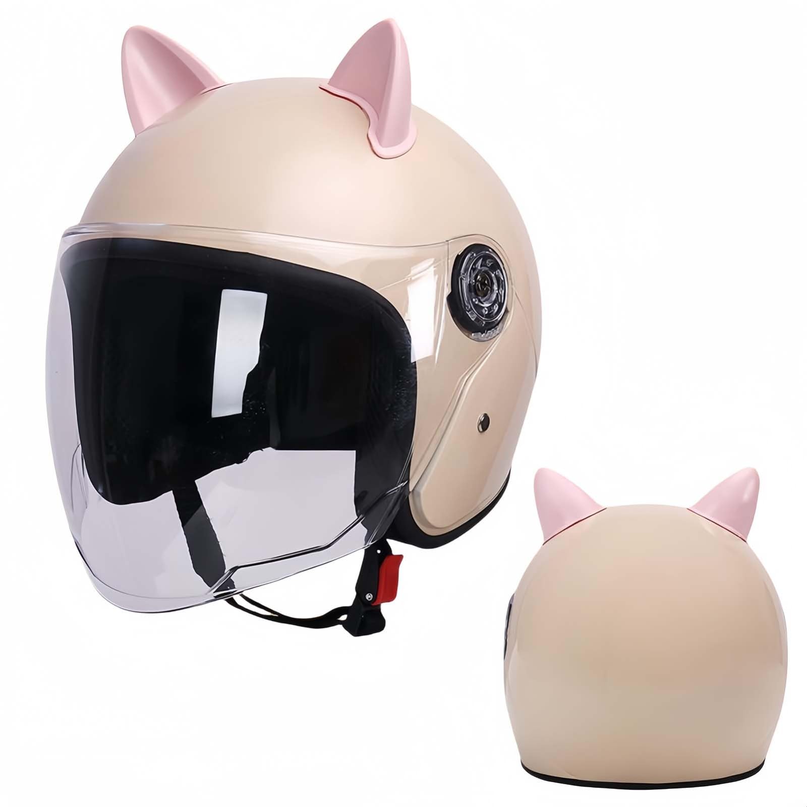 Motorradhelm, Jethelm, ECE-Zertifiziert, Thermofutter, Straßen-Motorradhelm Mit Visier, Für Männer Und Frauen C,55-60CM von BDBRHFG