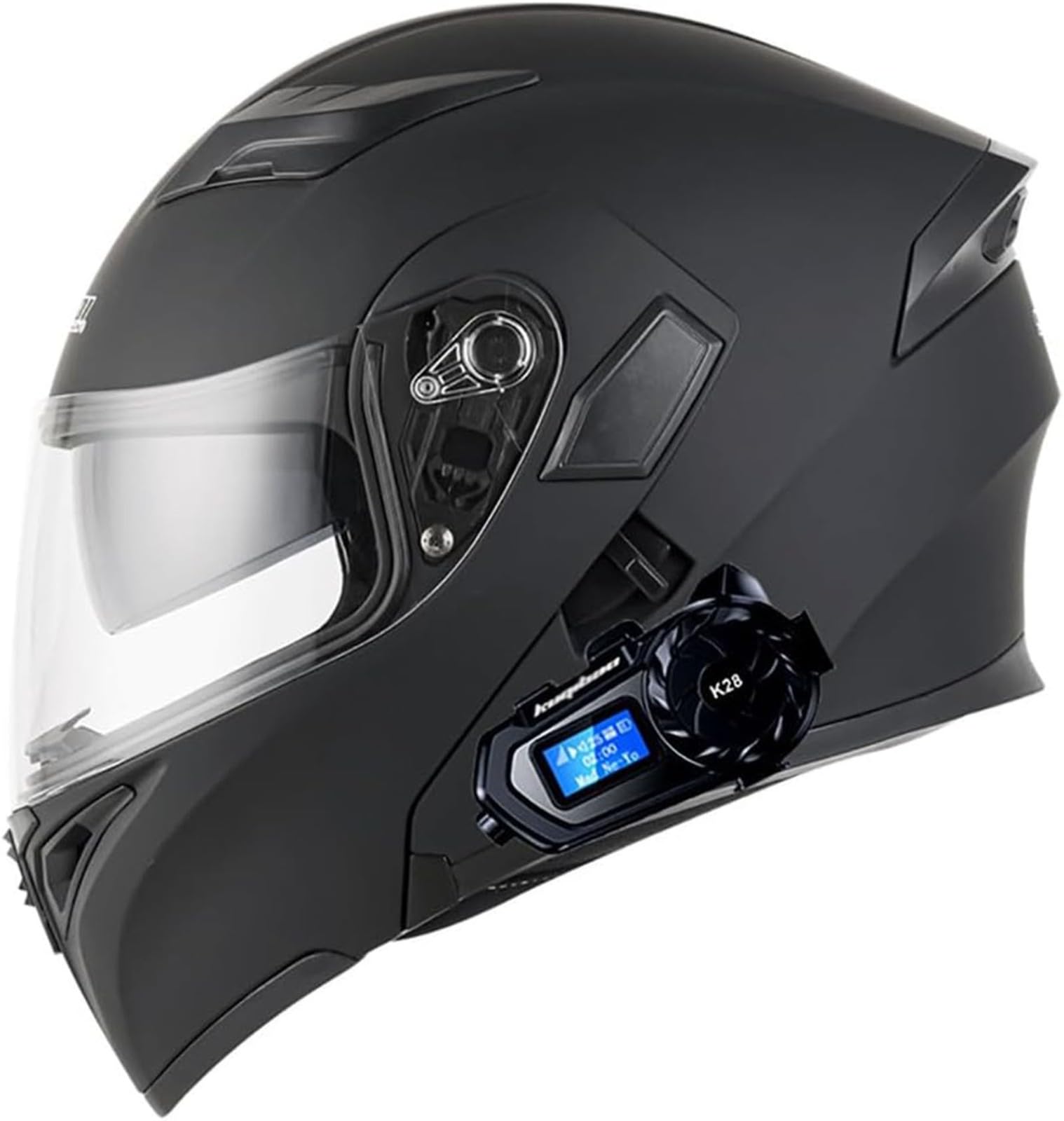 Motorradhelm Mit Bluetooth, Modularer Flip-Forward-Motorradhelm, ECE-Zugelassener, Hochklappbarer Integralhelm, Für Erwachsene, Männer Und Frauen J,L59-60CM von BDBRHFG