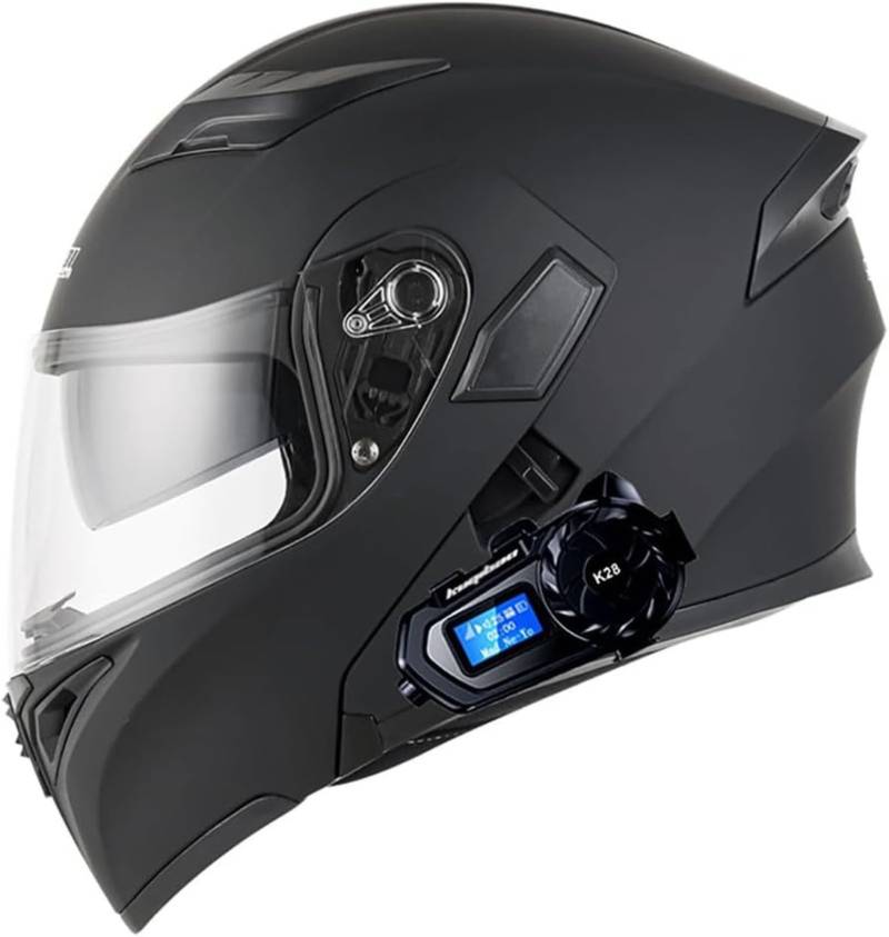 Motorradhelm Mit Bluetooth, Modularer Flip-Forward-Motorradhelm, ECE-Zugelassener, Hochklappbarer Integralhelm, Für Erwachsene, Männer Und Frauen J,XL61-62CM von BDBRHFG