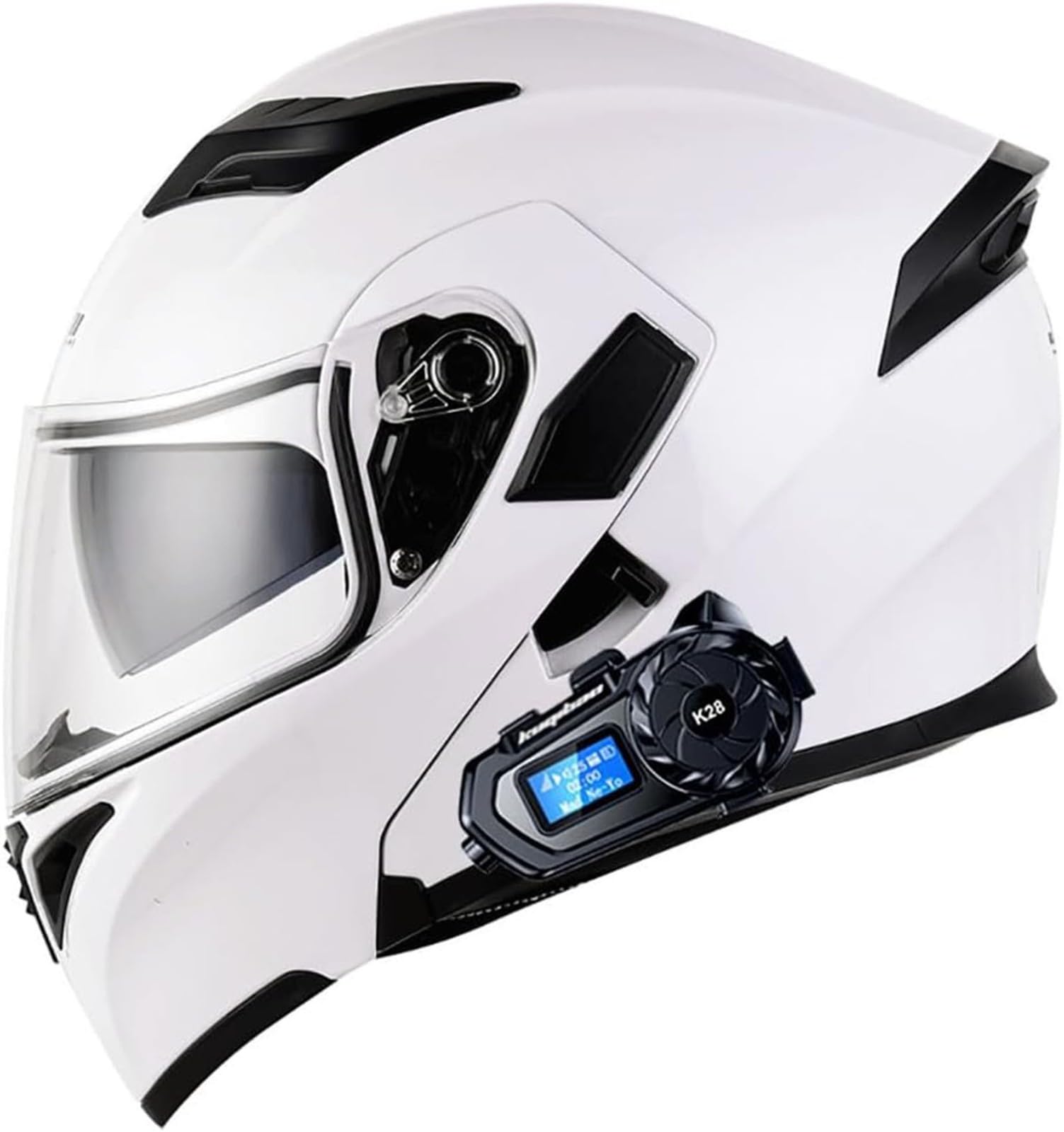 Motorradhelm Mit Bluetooth, Modularer Flip-Forward-Motorradhelm, ECE-Zugelassener, Hochklappbarer Integralhelm, Für Erwachsene, Männer Und Frauen K,L59-60CM von BDBRHFG