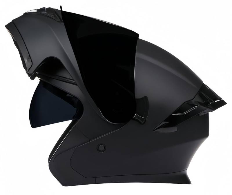 Motorradhelmmotorrad-Integralhelm, Motorrad-Sturzhelm Für Erwachsene, ECE-Geprüft, Eingebautes Doppelvisier, Hochklappbare Vorderseite A,L59-60CM von BDBRHFG