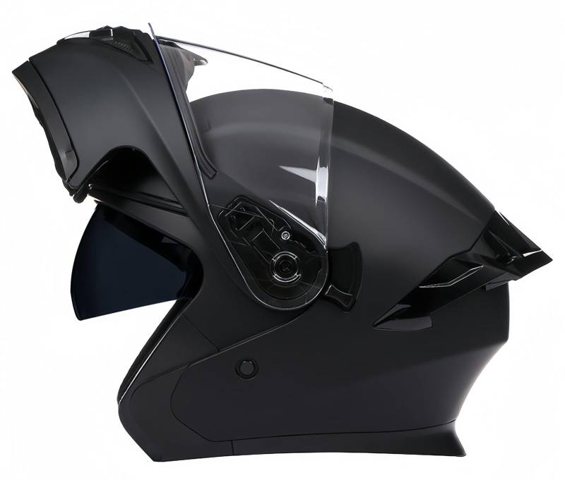 Motorradhelmmotorrad-Integralhelm, Motorrad-Sturzhelm Für Erwachsene, ECE-Geprüft, Eingebautes Doppelvisier, Hochklappbare Vorderseite B,XL61-62CM von BDBRHFG