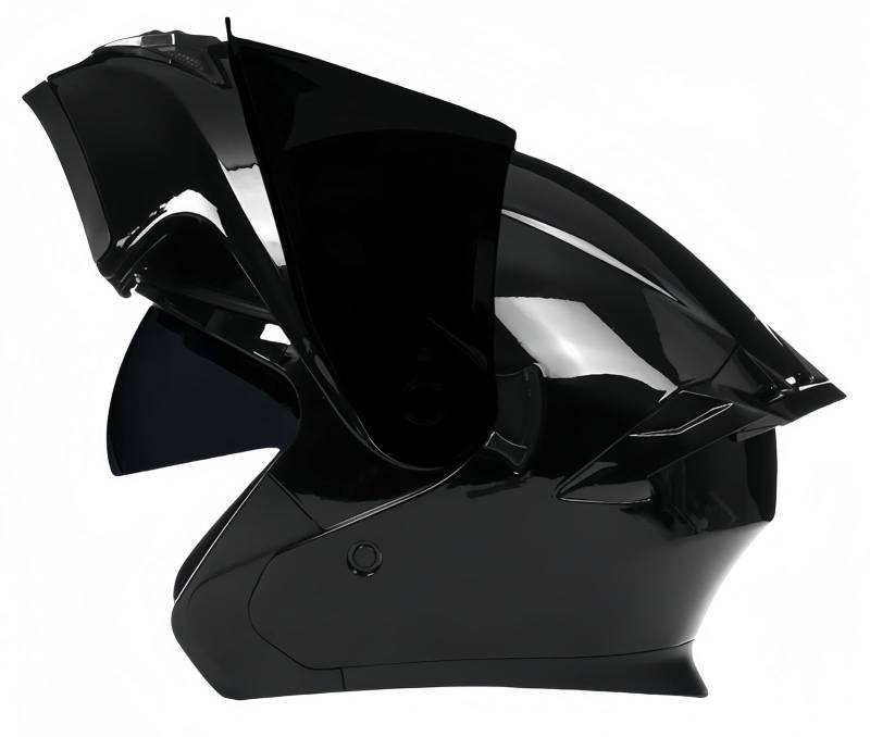 Motorradhelmmotorrad-Integralhelm, Motorrad-Sturzhelm Für Erwachsene, ECE-Geprüft, Eingebautes Doppelvisier, Hochklappbare Vorderseite C,M57-58CM von BDBRHFG