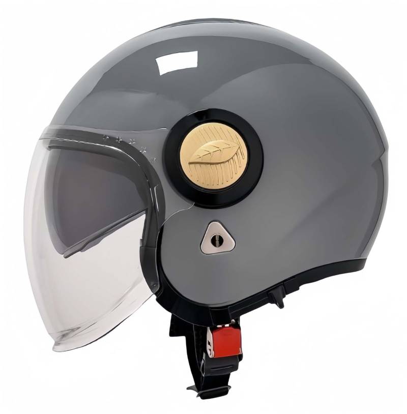 Neuer Motorradhelm, ECE-Zertifizierter Doppelsicht-Offener Motorradhelm Mit Sonnenblende, Motorrad-Halbhelm Für Erwachsene, Für Männer Und Frauen A,M57-58CM von BDBRHFG