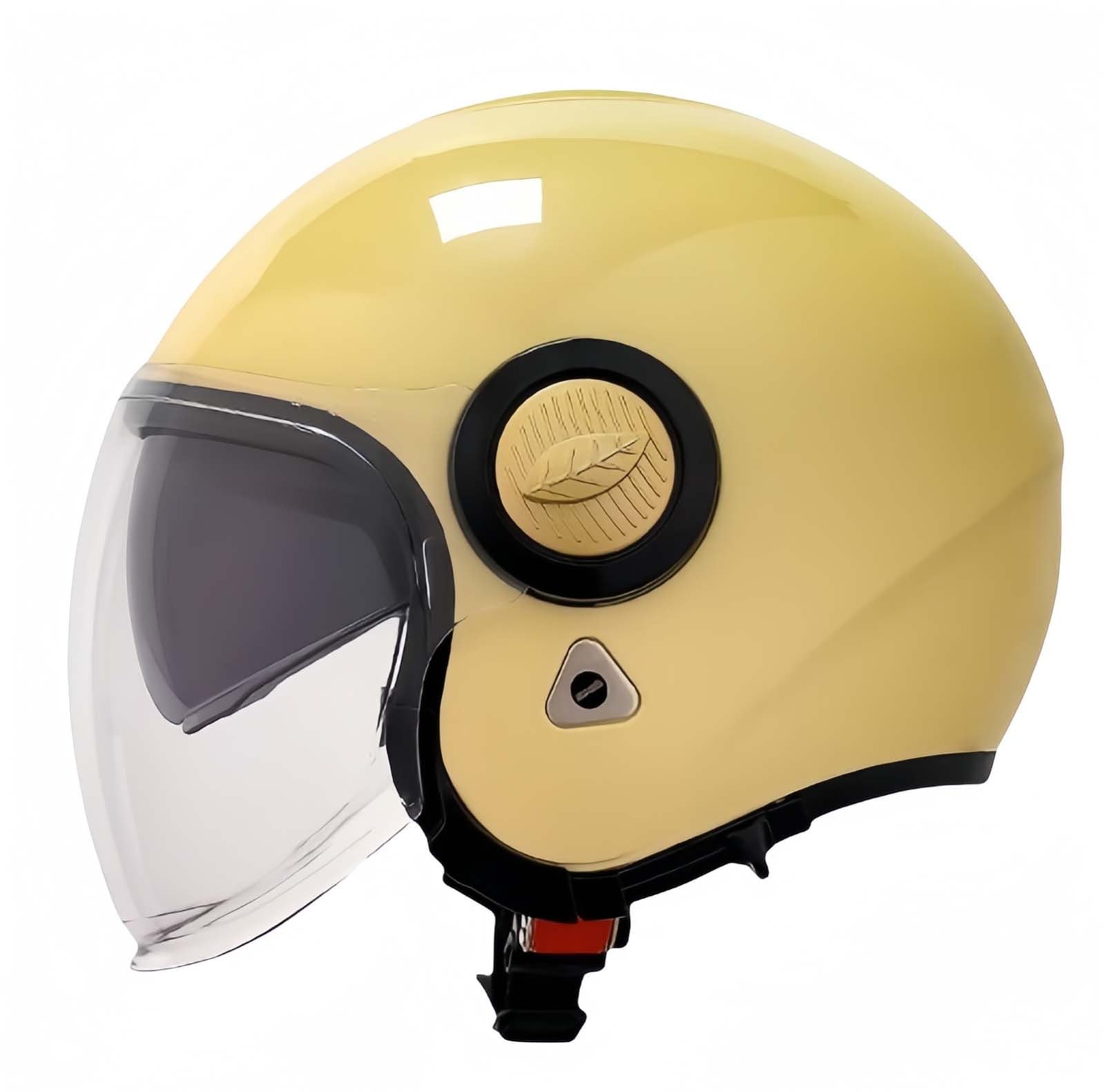 Neuer Motorradhelm, ECE-Zertifizierter Doppelsicht-Offener Motorradhelm Mit Sonnenblende, Motorrad-Halbhelm Für Erwachsene, Für Männer Und Frauen B,XL61-62CM von BDBRHFG