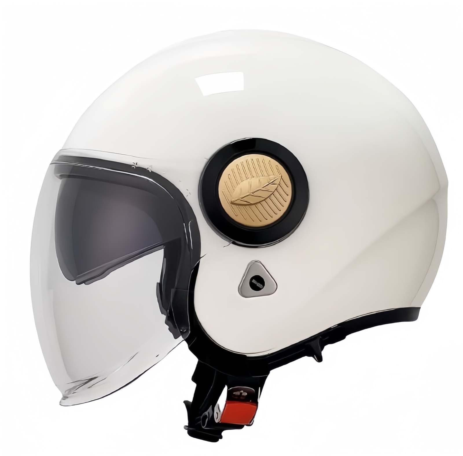 Neuer Motorradhelm, ECE-Zertifizierter Doppelsicht-Offener Motorradhelm Mit Sonnenblende, Motorrad-Halbhelm Für Erwachsene, Für Männer Und Frauen C,L59-60CM von BDBRHFG