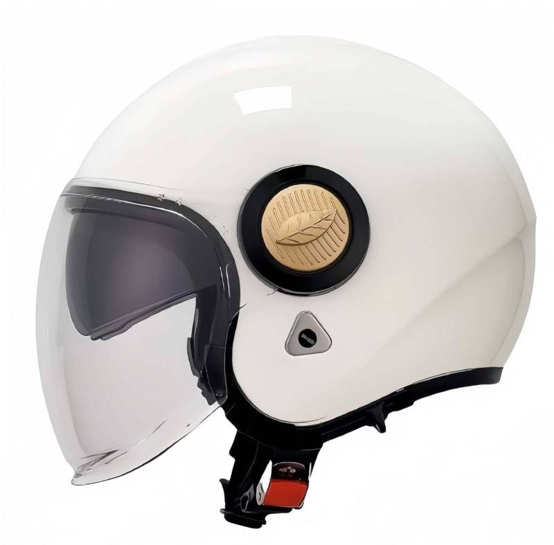 Neuer Motorradhelm, ECE-Zertifizierter Doppelsicht-Offener Motorradhelm Mit Sonnenblende, Motorrad-Halbhelm Für Erwachsene, Für Männer Und Frauen C,L59-60CM von BDBRHFG