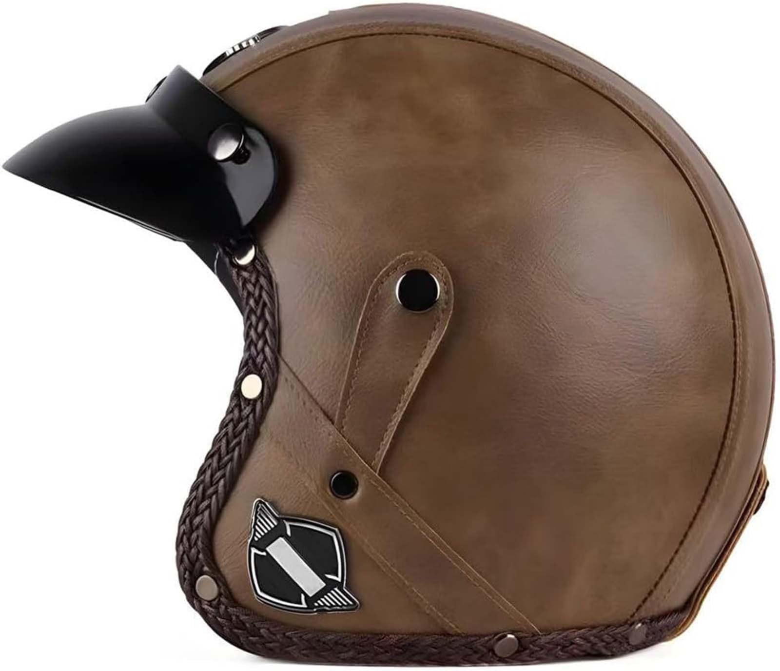 Offener Motorradhelm, ECE 22.06-Geprüfter Unisex-Offener Roller-Moped-Motorradhelm, Offener Motorradhelm Für Das Pendeln In Der Stadt B,M57-58CM von BDBRHFG