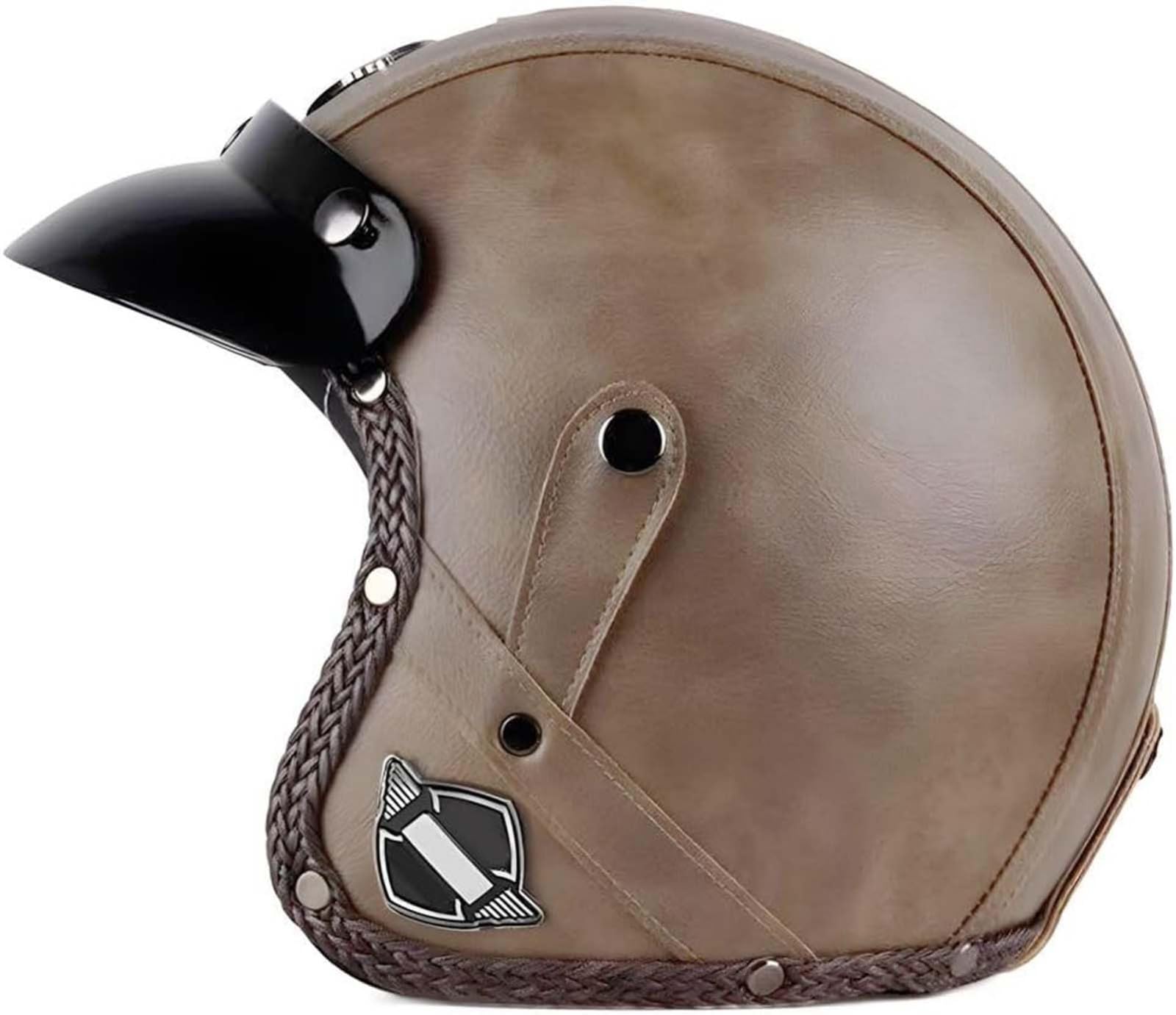 Offener Motorradhelm, ECE 22.06-Geprüfter Unisex-Offener Roller-Moped-Motorradhelm, Offener Motorradhelm Für Das Pendeln In Der Stadt C,L59-60CM von BDBRHFG