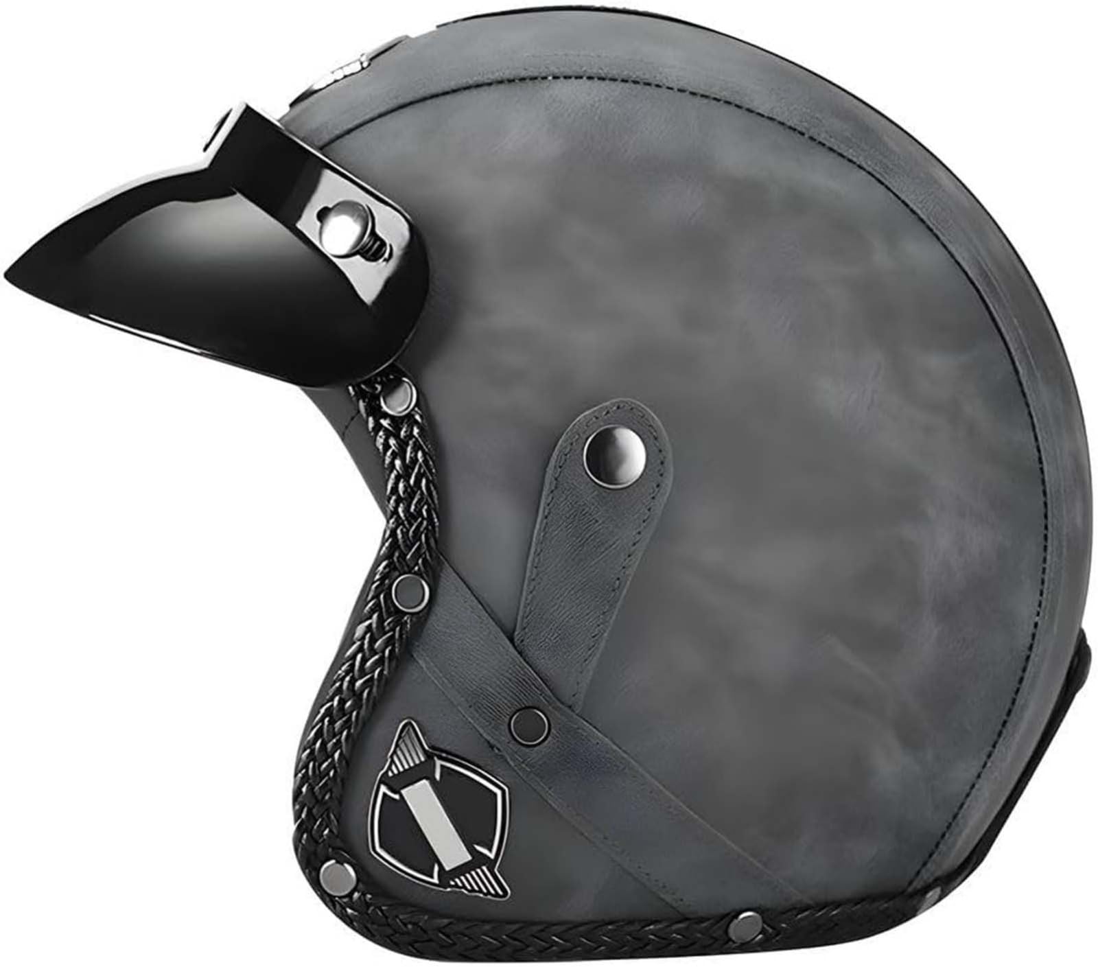 Offener Motorradhelm, ECE 22.06-Geprüfter Unisex-Offener Roller-Moped-Motorradhelm, Offener Motorradhelm Für Das Pendeln In Der Stadt E,L59-60CM von BDBRHFG