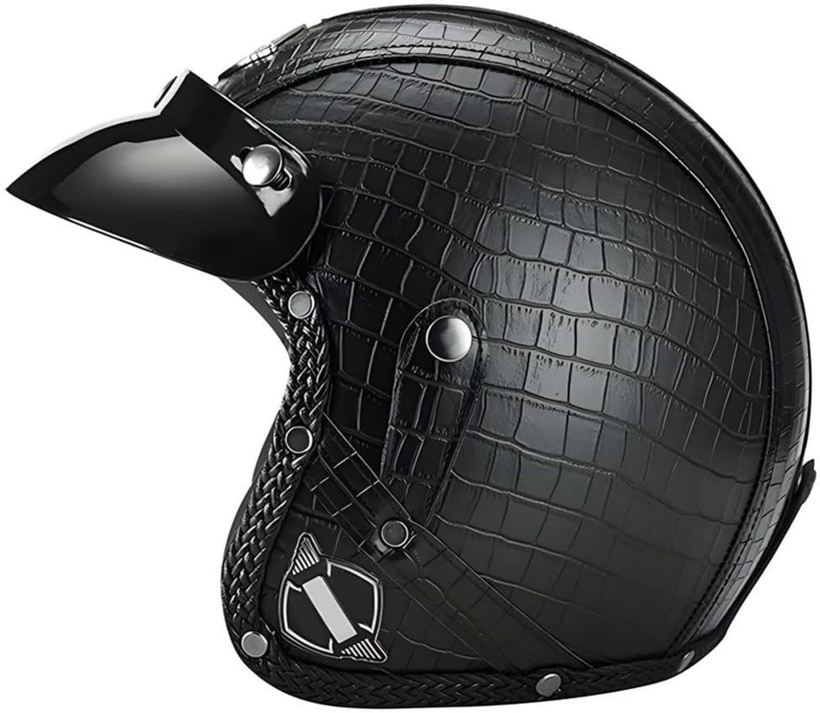 Offener Motorradhelm, ECE 22.06-Geprüfter Unisex-Offener Roller-Moped-Motorradhelm, Offener Motorradhelm Für Das Pendeln In Der Stadt F,S55-56CM von BDBRHFG